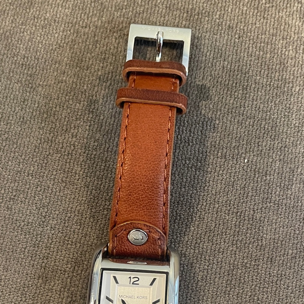Michael Kors Silver and Brown Women's Watch - Picture 5 of 7